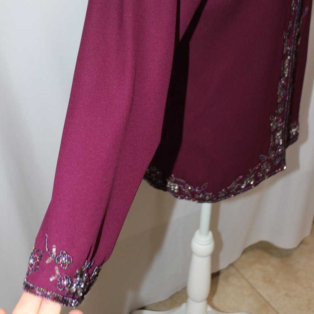 Creative Touch Plum Beaded Jacket - image 8